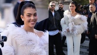 Wystrojona w piórka Georgina Rodriguez podbija kolejny paryski pokaz mody. Ikona stylu?