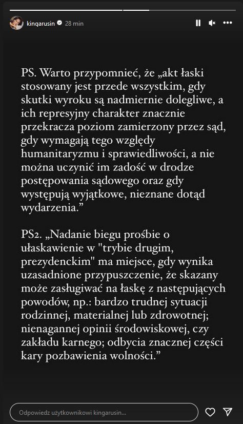 Kinga Rusin komentuje sprawę Kamińskiego i Wąsika