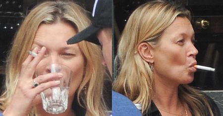 Kate Moss bez makijażu i z papierosem w ustach! (ZDJĘCIA)