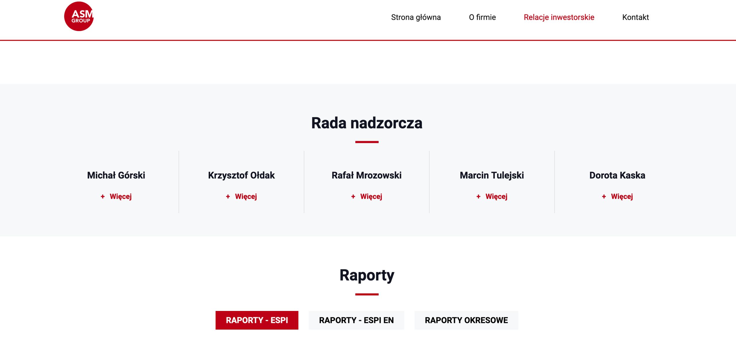 Dwie rady nadzorcze i dwa zarządy. Konflikt spółce widać również na dwóch stronach internetowych firmy. Zakładki "Relacje inwestorskie" dość znacznie się różnią 