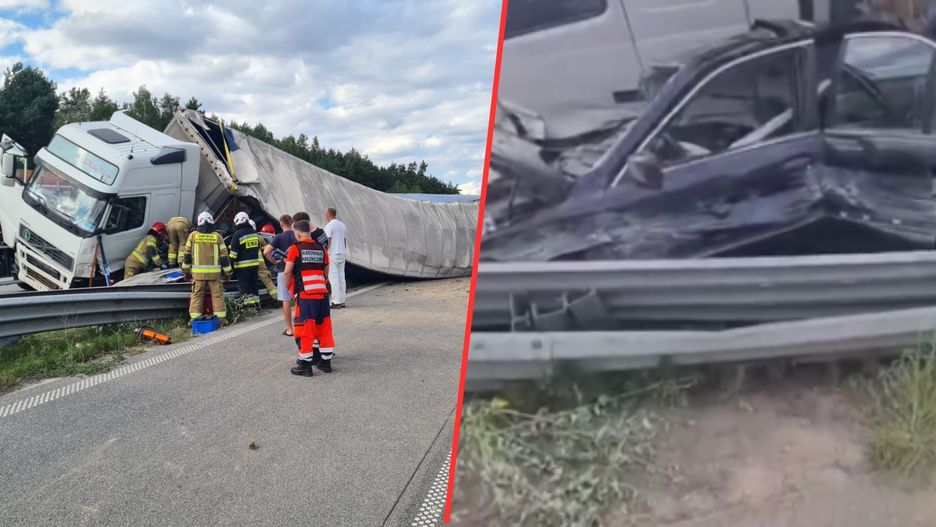 Tragiczny wypadek na A1. Ciężarówka przygniotła samochód.