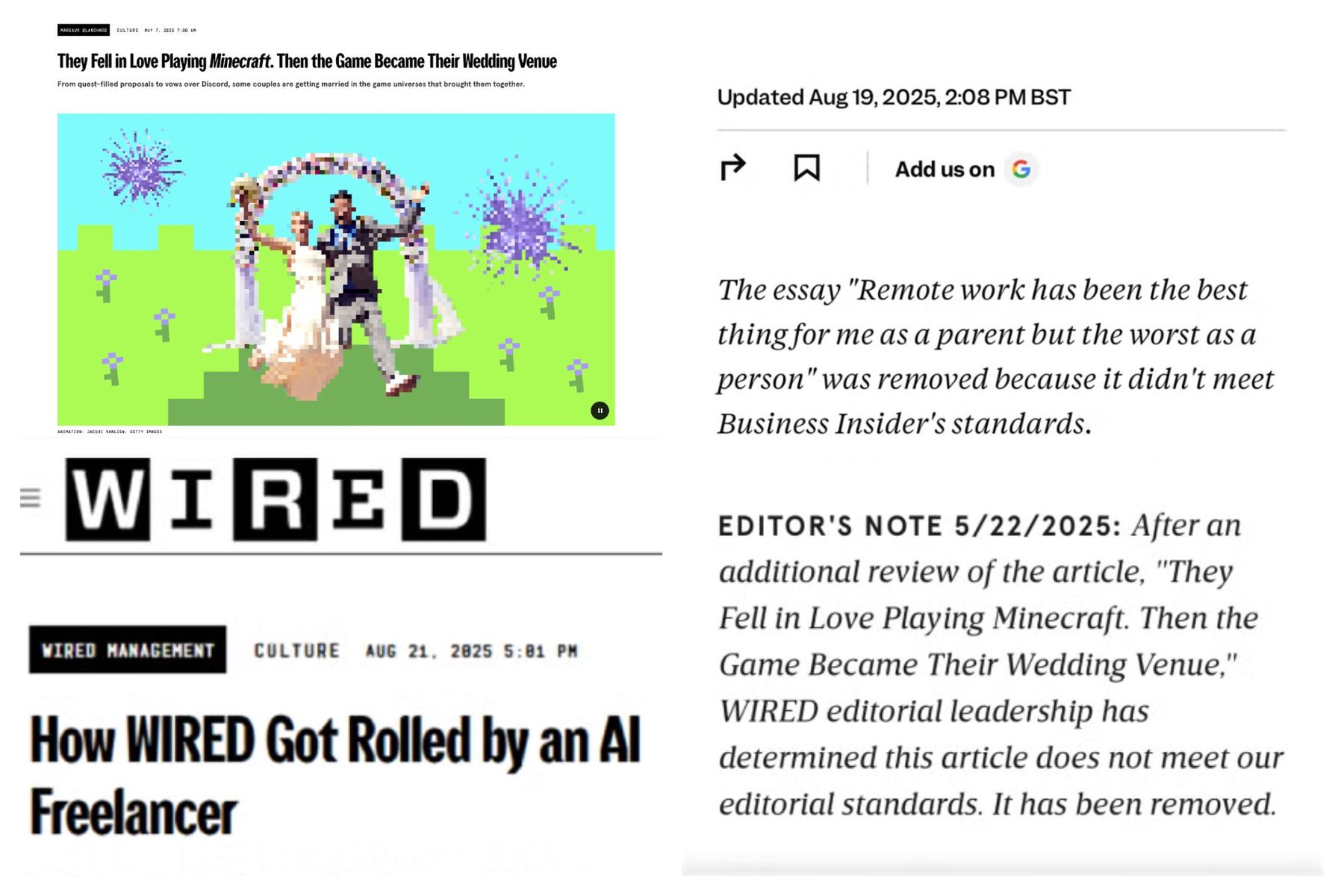 Screen / Wired / BI. Redakcje dały się nabrać na AI. 