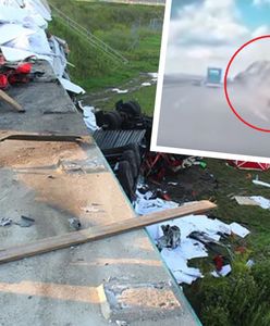 Nagranie z S8. Tragiczny wypadek. TIR spadł z wiaduktu uderzony przez BMW