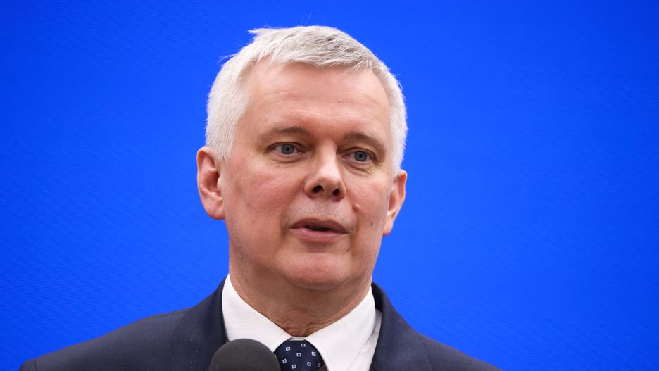 Tomasz Siemoniak, Ministry of the Interior and Administration , holds a press conference in Krakow, Poland on March 27, 2025 (Photo by Beata Zawrzel/NurPhoto via Getty Images)