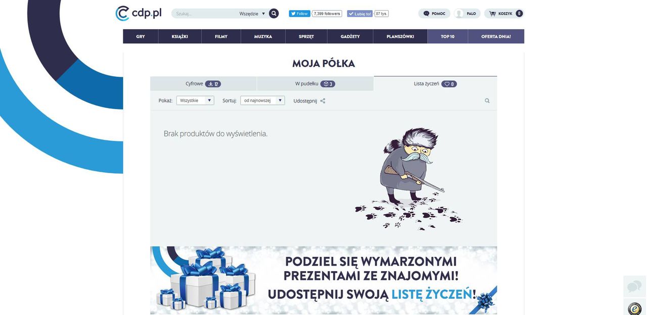 Z Cdp.pl znika tzw. wirtualna półka. To by było na tyle w temacie „pierwszej w Polsce platformy cyfrowej dystrybucji”