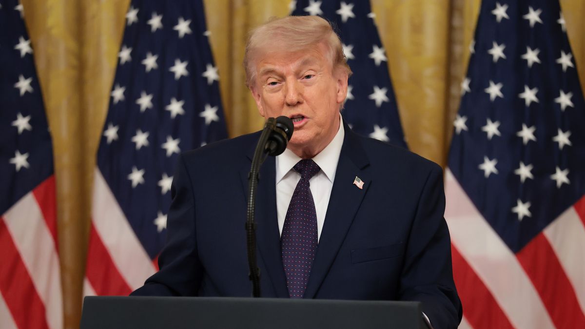 President Trump Attends Swearing In Ceremony For New Chairman Of The Federal Reserve
WASHINGTON, DC - MAY 22: U.S. President Donald Trump speaks during the swearing-in ceremony for the new Chairman of the Federal Reserve, Kevin Warsh in the East Room of the White House on May 22, 2026 in Washington, DC. Warsh succeeds Jerome Powell, who served as Chair for eight years. (Photo by Anna Moneymaker/Getty Images)
Anna Moneymaker