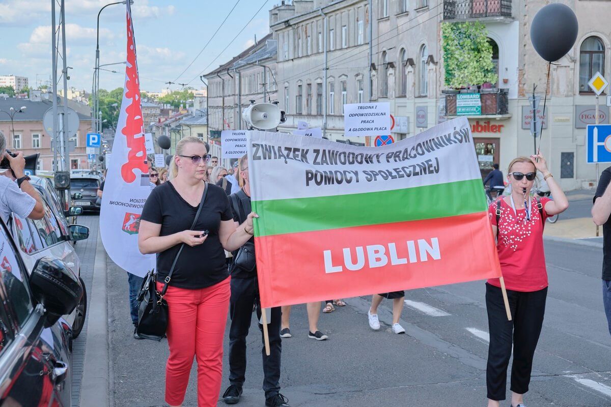 Protest pracowników MOPR-u Lublin 23 czerwca