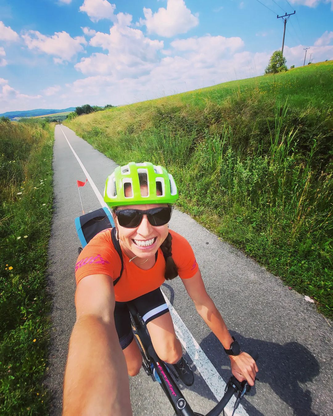 Justyna Kowalczyk na rowerze