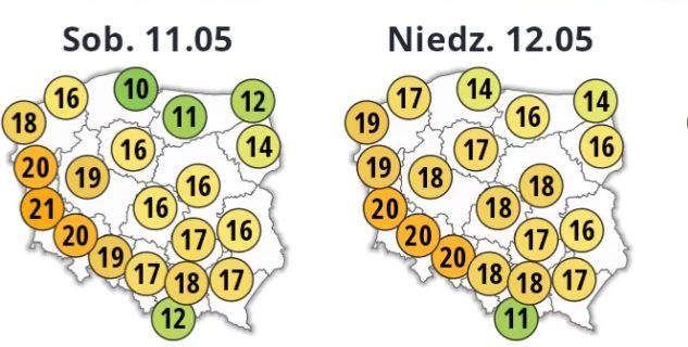 Przed przyszłotygodniowym ociepleniem weekend będzie nieco chłodniejszy