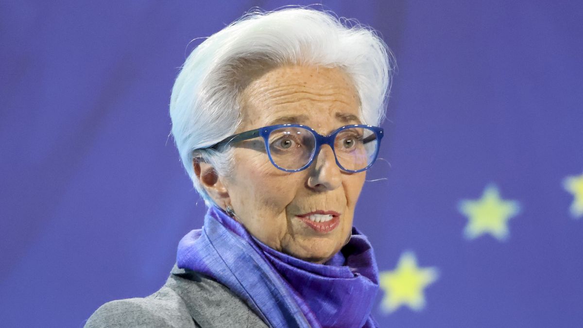 Christine Lagarde, president of the European Central Bank (ECB), at a news conference in Frankfurt, Germany, on Thursday, Dec. 15, 2022. The ECB slowed the pace of interest-rate hikes while widening efforts to subdue double-digit inflation with a decision to shrink its 5 trillion ($5.3 trillion) bond portfolio from March. Photographer: Alex Kraus/Bloomberg via Getty Images