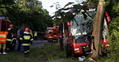 Wypadek autobusu z niemieckimi turystami