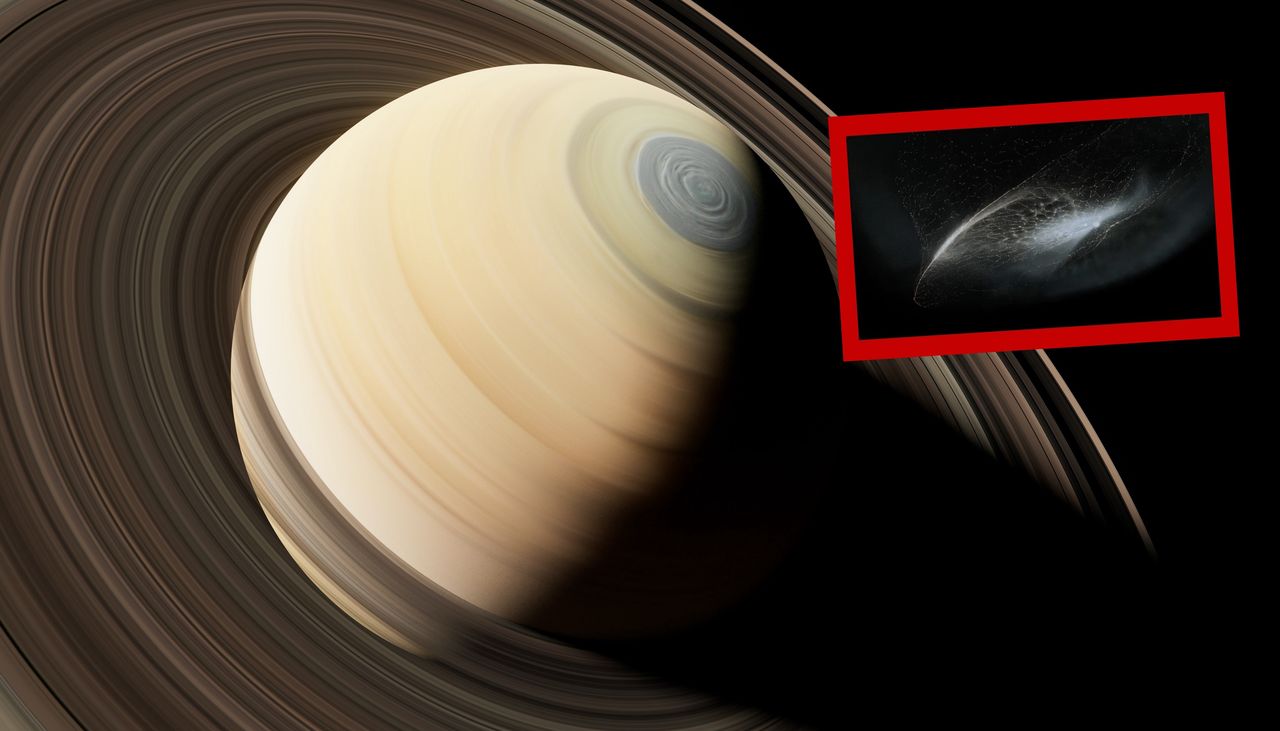 The rings of Saturn are battle dust. Two moons clashed there.