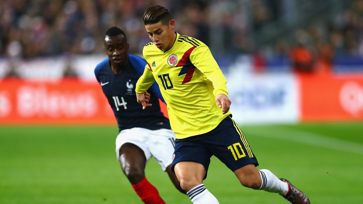 Getty Images / Clive Rose / Na zdjęciu: James Rodriguez (na pierwszym planie) i Blaise Matuidi (na drugim planie)