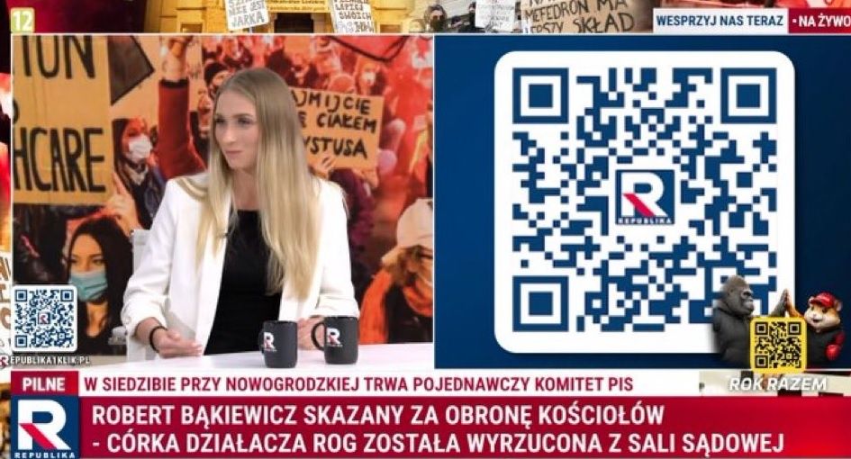 Kody QR w Telewizji Republika