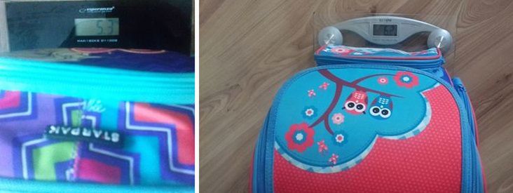 Rodzice ważą plecaki swoich dzieci