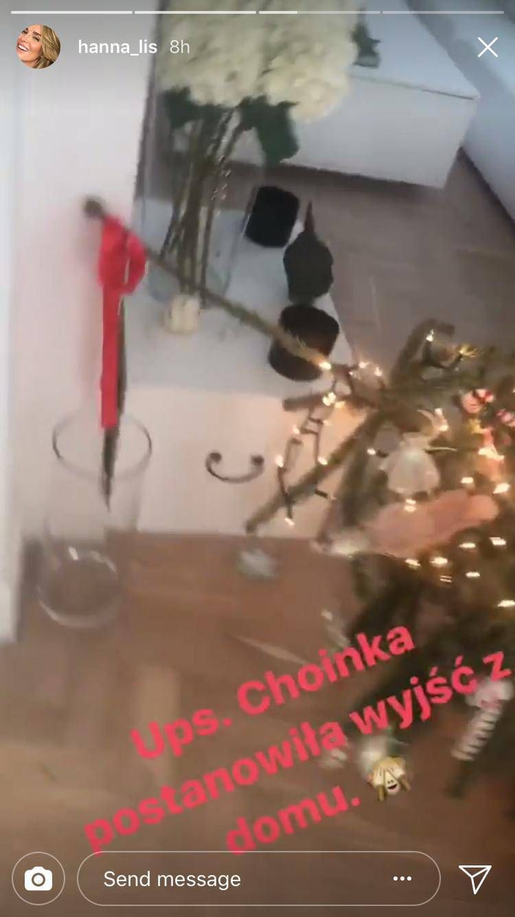 Choinka Hanny Lis postanowiła wyjść z domu