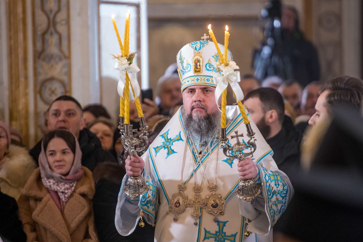  Українські віряни відзначають Хрещення Господнє (jm) PAP/Vladyslav Musiienko