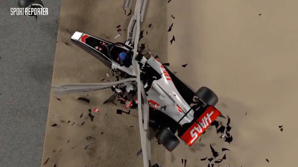 animacja wypadku Romaina Grosjeana