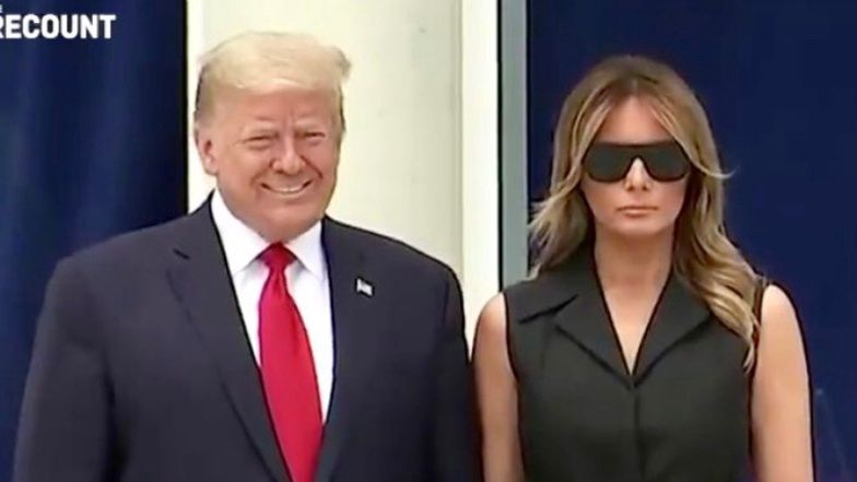 Donald Trump poprosił Melanię, by uśmiechnęła się do zdjęcia. Nie udało się... (WIDEO)