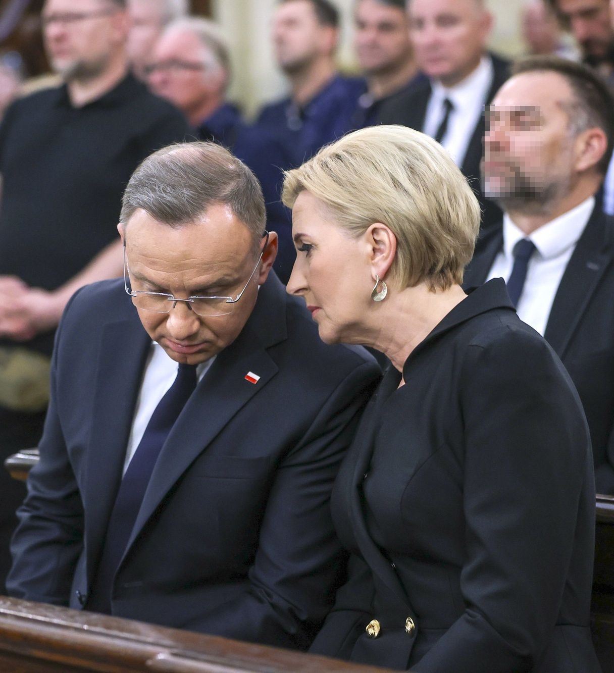 Agata i Andrzej Dudowie na pogrzebie Jacka Zielińskiego