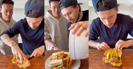 Szef kuchni Brooklyn Beckham prezentuje przepis na "burgera" z chleba. Znów go wyśmiano: "To po prostu kolejna kanapka"