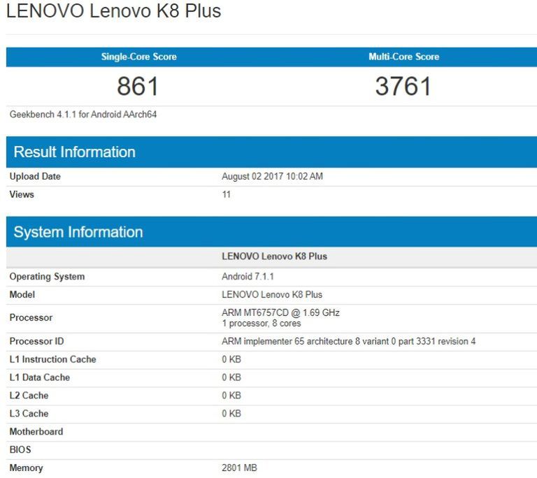 Lenovo K8 Plus