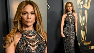 Obwieszona kryształkami Jennifer Lopez posyła groźne spojrzenia na gali honorowych Oscarów