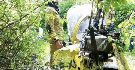 Rybnik. Wyjątkowe szczęście pilota. Wyszedł cało z lądowania w drzewach