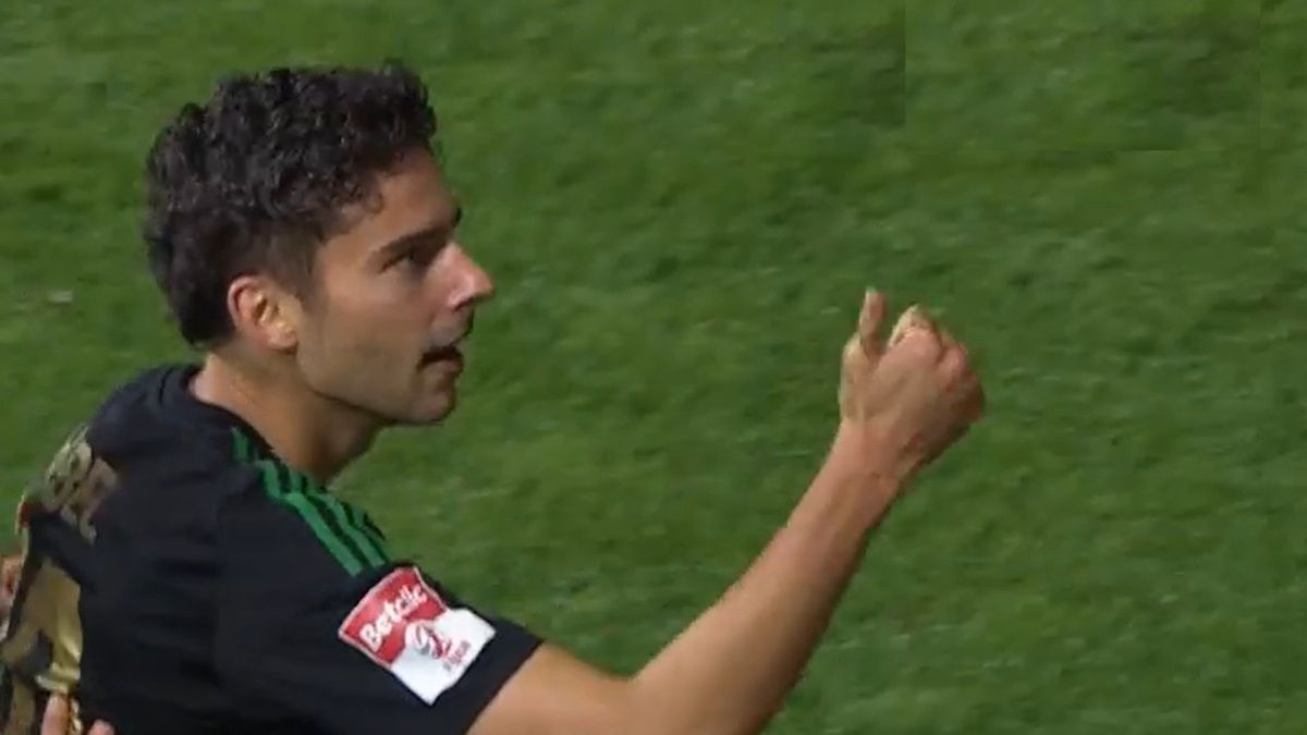 Materiały prasowe / TVP Sport / Maksymilian Hebel w meczu Stali Stalowa Wola ze Świtem Szczecin