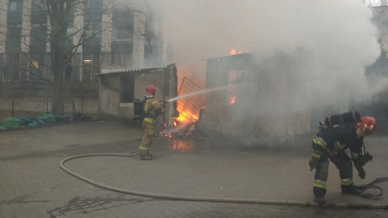 Pożar garażu przy ul. 3 Maja w Lublinie