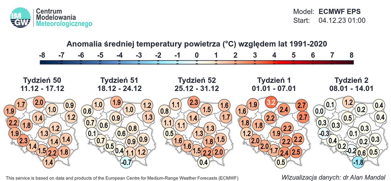 Pogoda na święta. Boże Narodzenie może być ciepłe