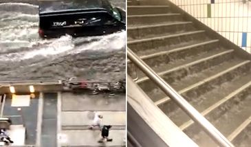 Ulice w Berlinie zamieniły się w rwące potoki. Woda wdarła się do metra