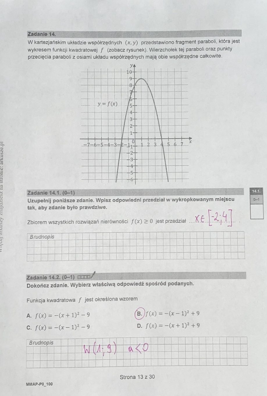 Arkusz z rozwiązaniem. Matematyka, poziom podstawowy