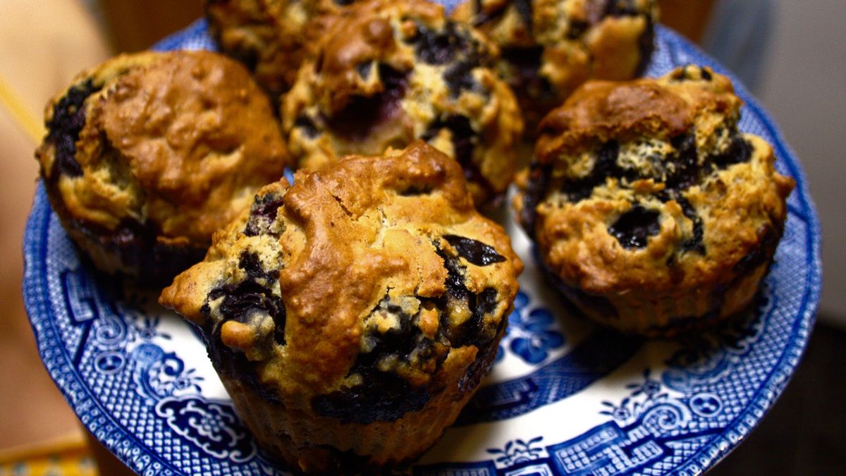 Opiekane muffinki jagodowe