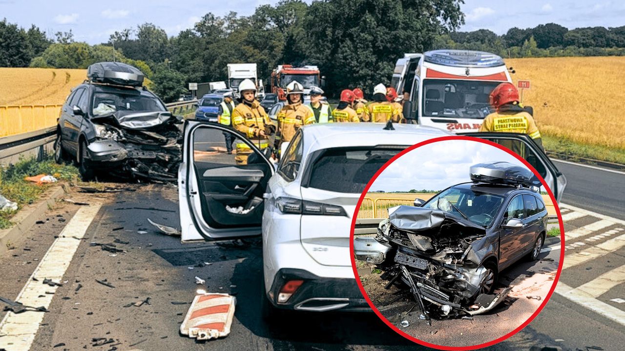 Wypadek na DK11 w Ujściu. Dwie osoby trafiły do szpitala
