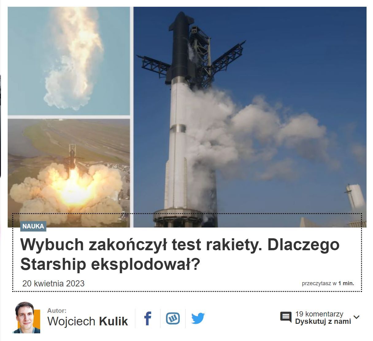 Starship eksplodował