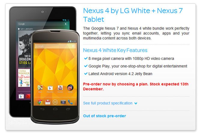 Biały Nexus 4 już wkrótce. Będzie sprzedawany razem z Nexusem 7?