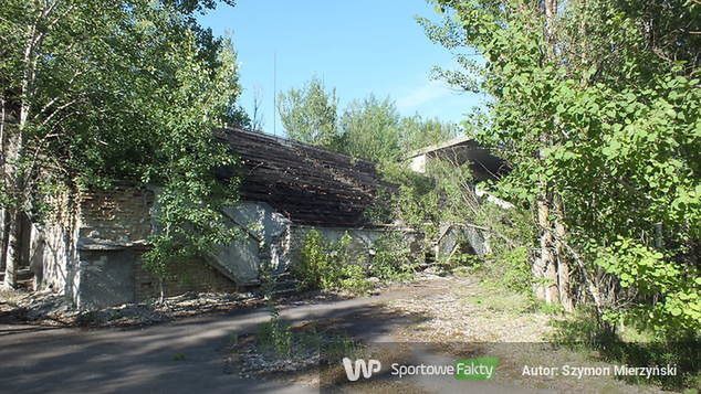 Trybuna główna stadionu "Awangarda" w Prypeci