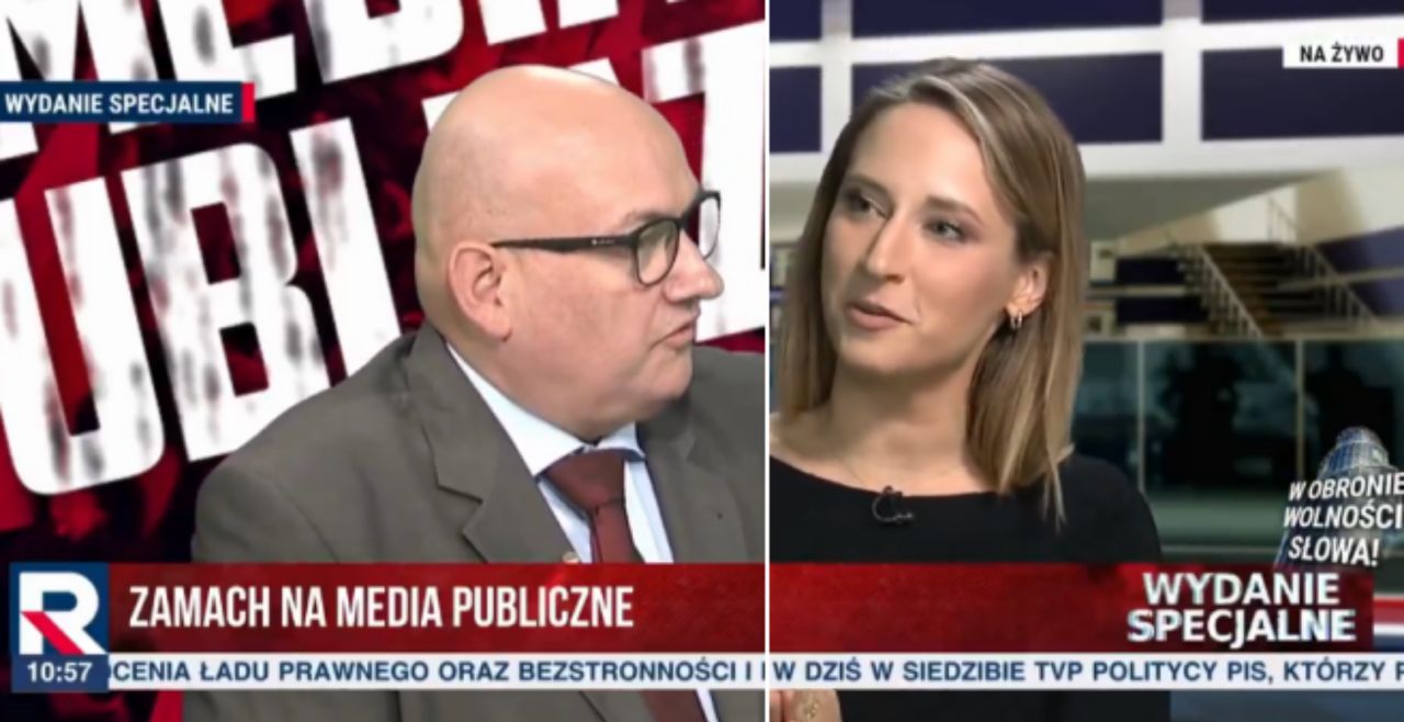 Kadr z TV Republika. Andrzej Wierzejski szczerze powiedział, co myśli o TVP