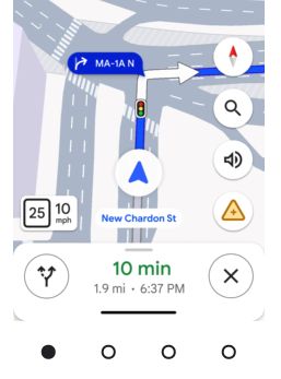 A still frame from the animation presenting the improved Maps interface