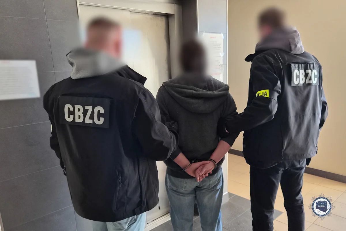 Funkcjonariusze CBZC w trakcie czynności śledczych