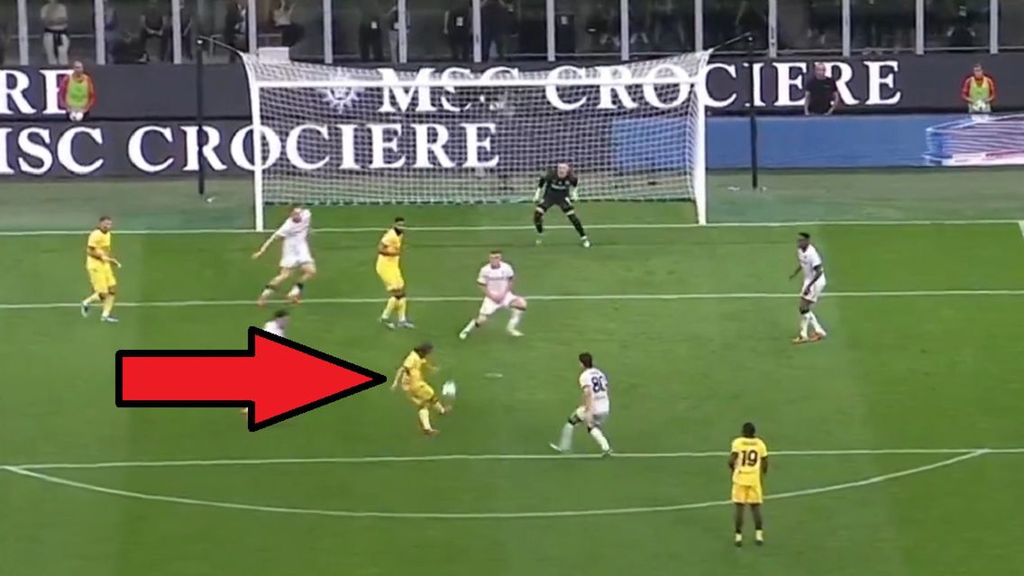 Twitter / Screen / Eleven Sports / Na zdjęciu: Luka Modrić pokonał Łukasza Skorupskiego