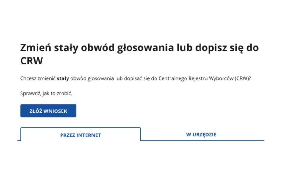 Zmiana obwodu wyborczego na stałe 