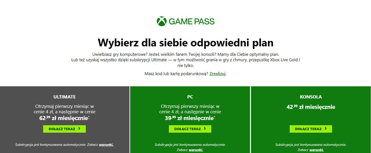 Xbox Game Pass w promocji