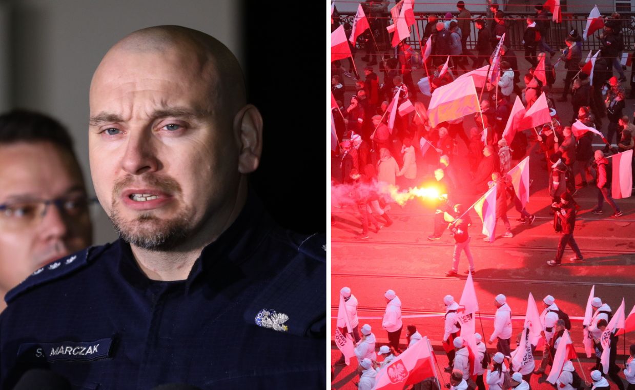 "Ewakuowano 42 osoby". Policja tłumaczy akcję na marszu