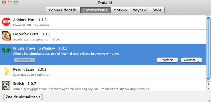"Tryb prywatny" w Firefoksie tak jak Incognito? 3