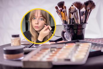 Spryskała tym pędzelek. Korektor przestał się rolować pod oczami