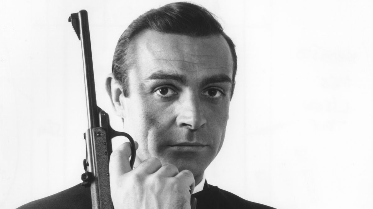 Sean Connery posing with Walther PPK gun as James Bond from the 1963 movie 'From Russia with Love'. (Photo by Screen Archives/Getty Images)
