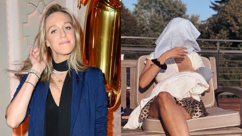 Ola Żebrowska żartuje podczas karmienia piersią