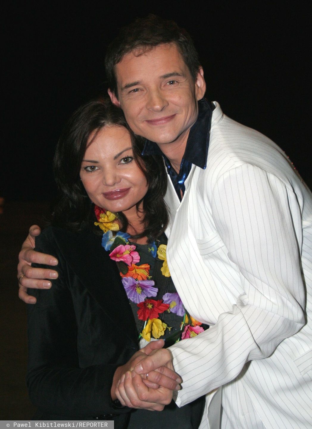 Przemysław Babiarz z żoną Marzeną w 2007 r.